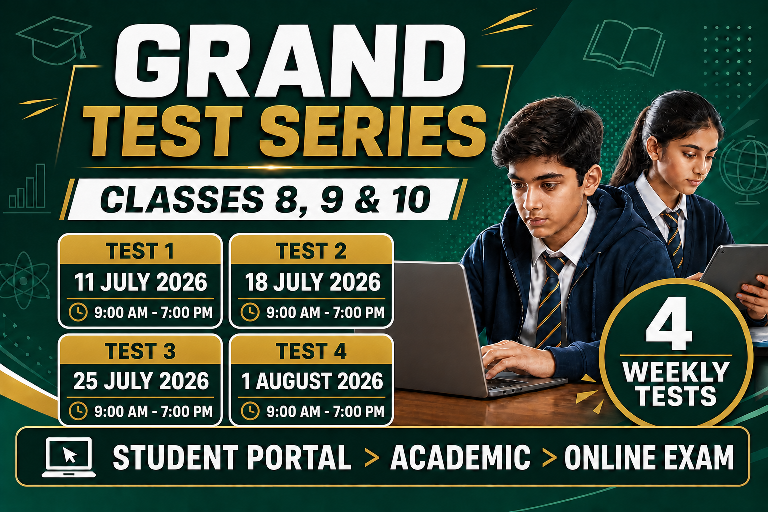 Grand Test Series for Classes 8, 9 and 10